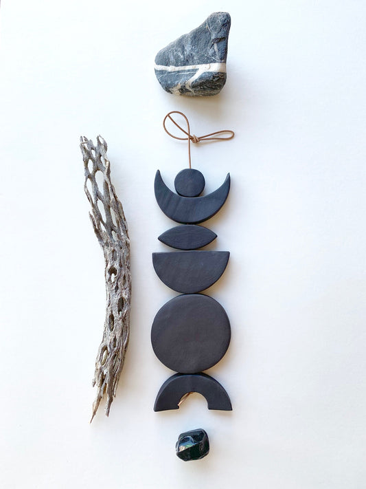 sold - one of a kind, black magic ceramic wall piece