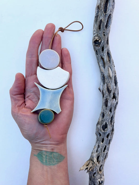 one of a kind 'hepworth' sculptural wall hanging piece