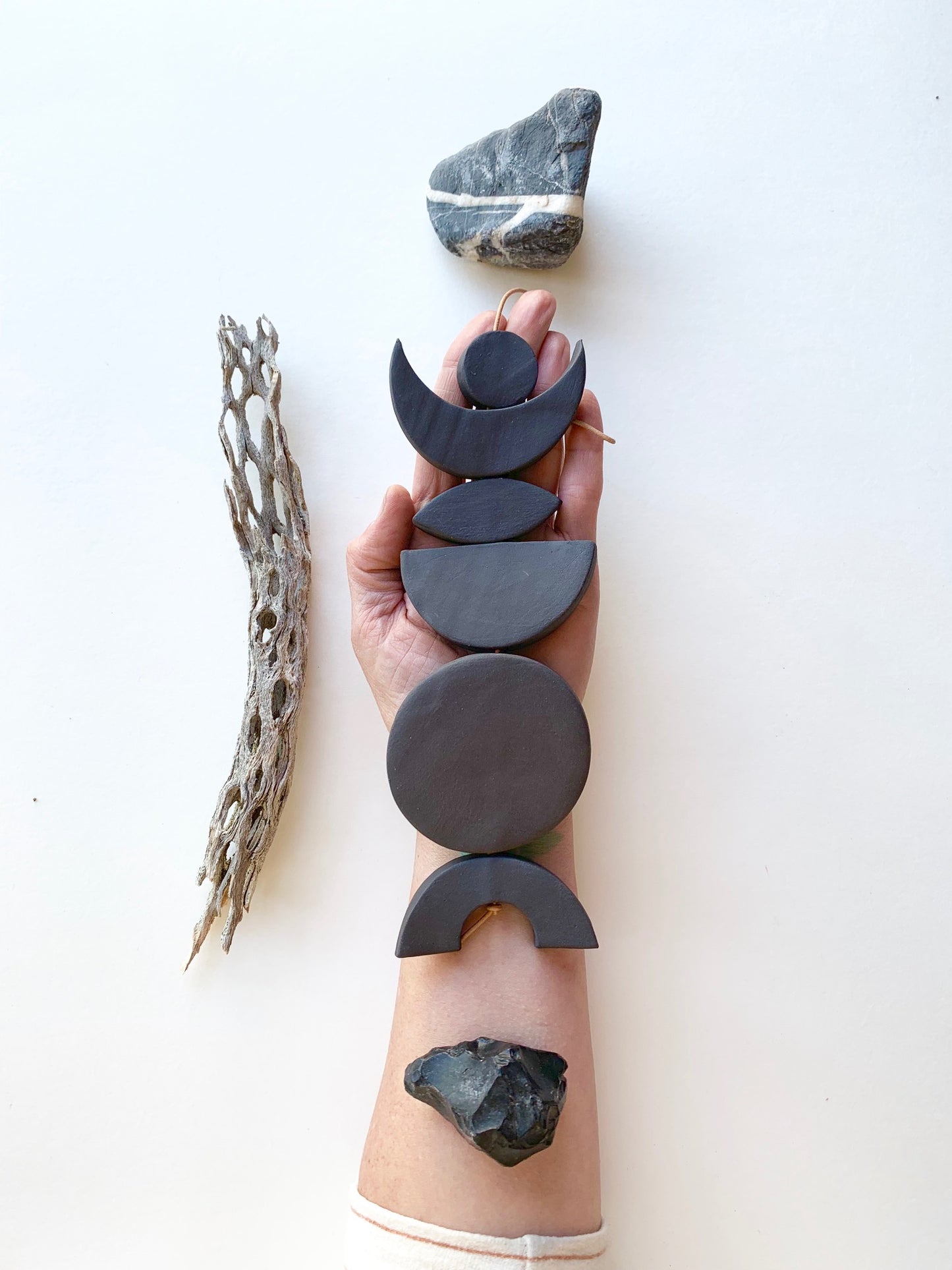 sold - one of a kind, black magic ceramic wall piece