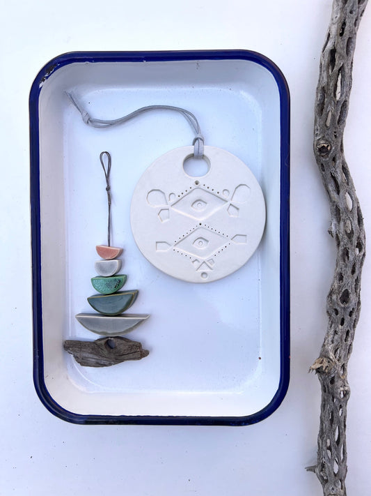 sold - one of a kind 'courage & wisdom' piece with driftwood