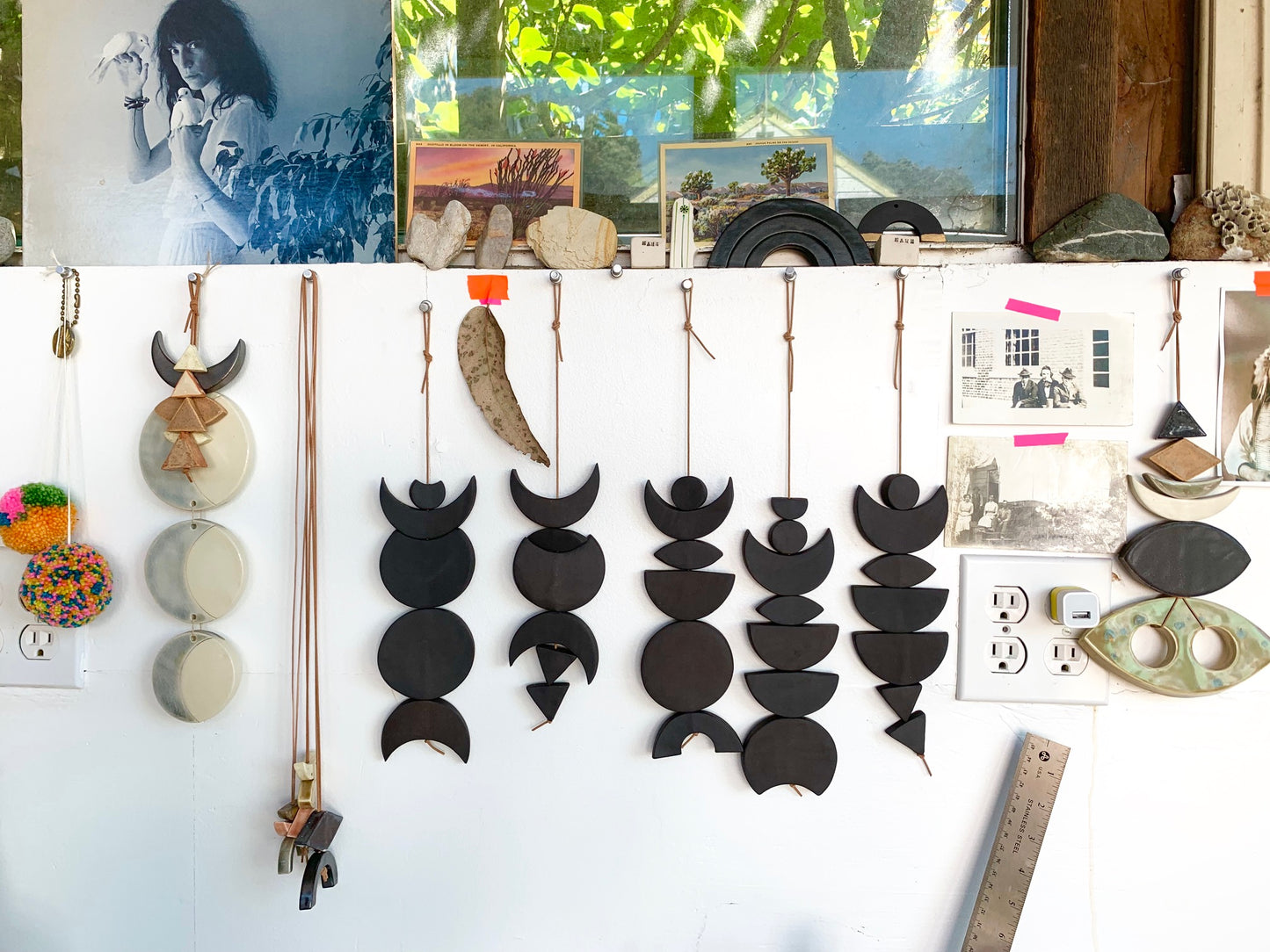 sold - one of a kind, black magic ceramic wall piece