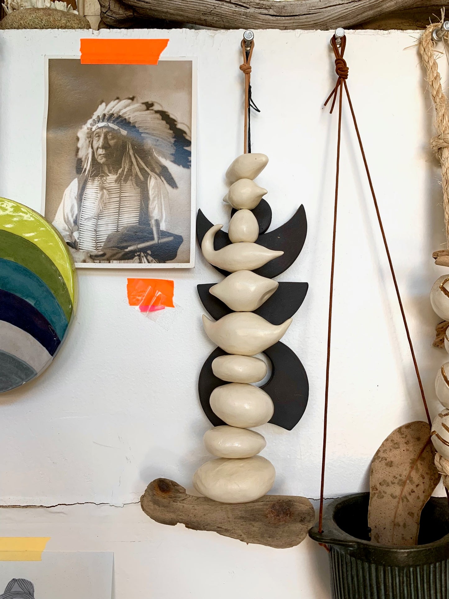 one of a kind 'small kingdoms' white wall hanging