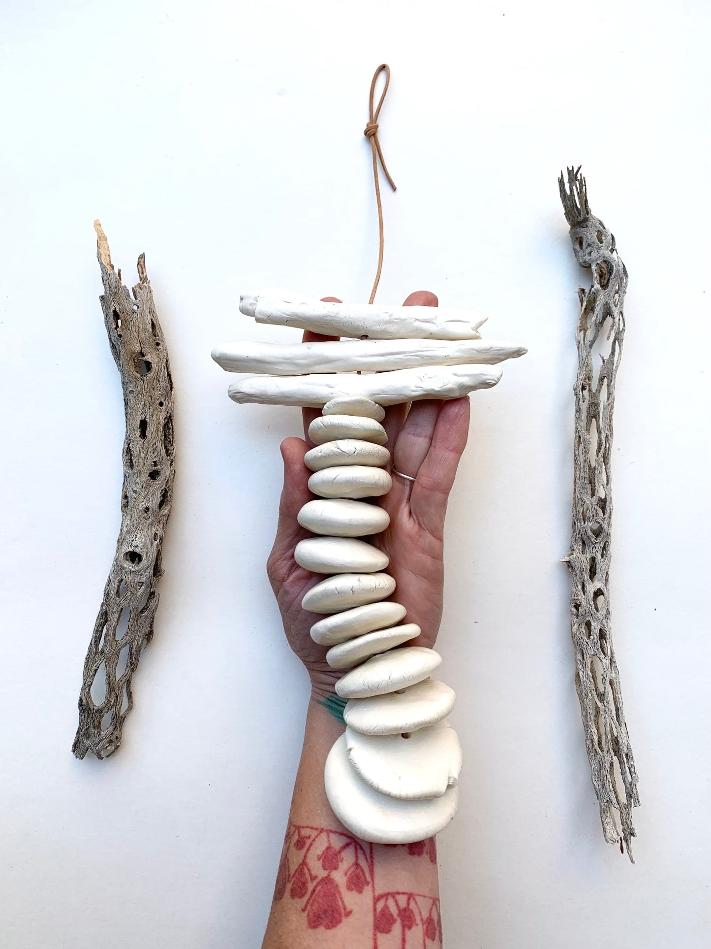 one of a kind 'small kingdoms' white wall hanging