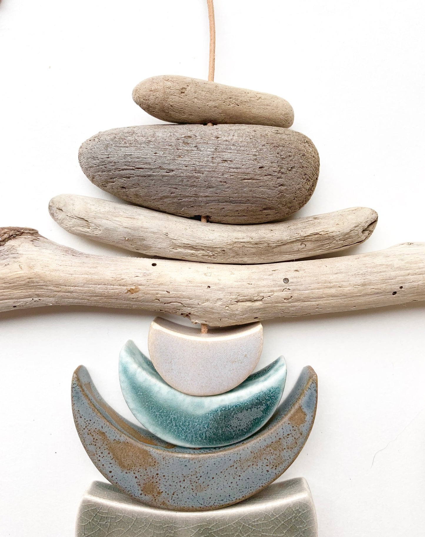 sold - one of a kind 'sea foam moons' ceramic piece