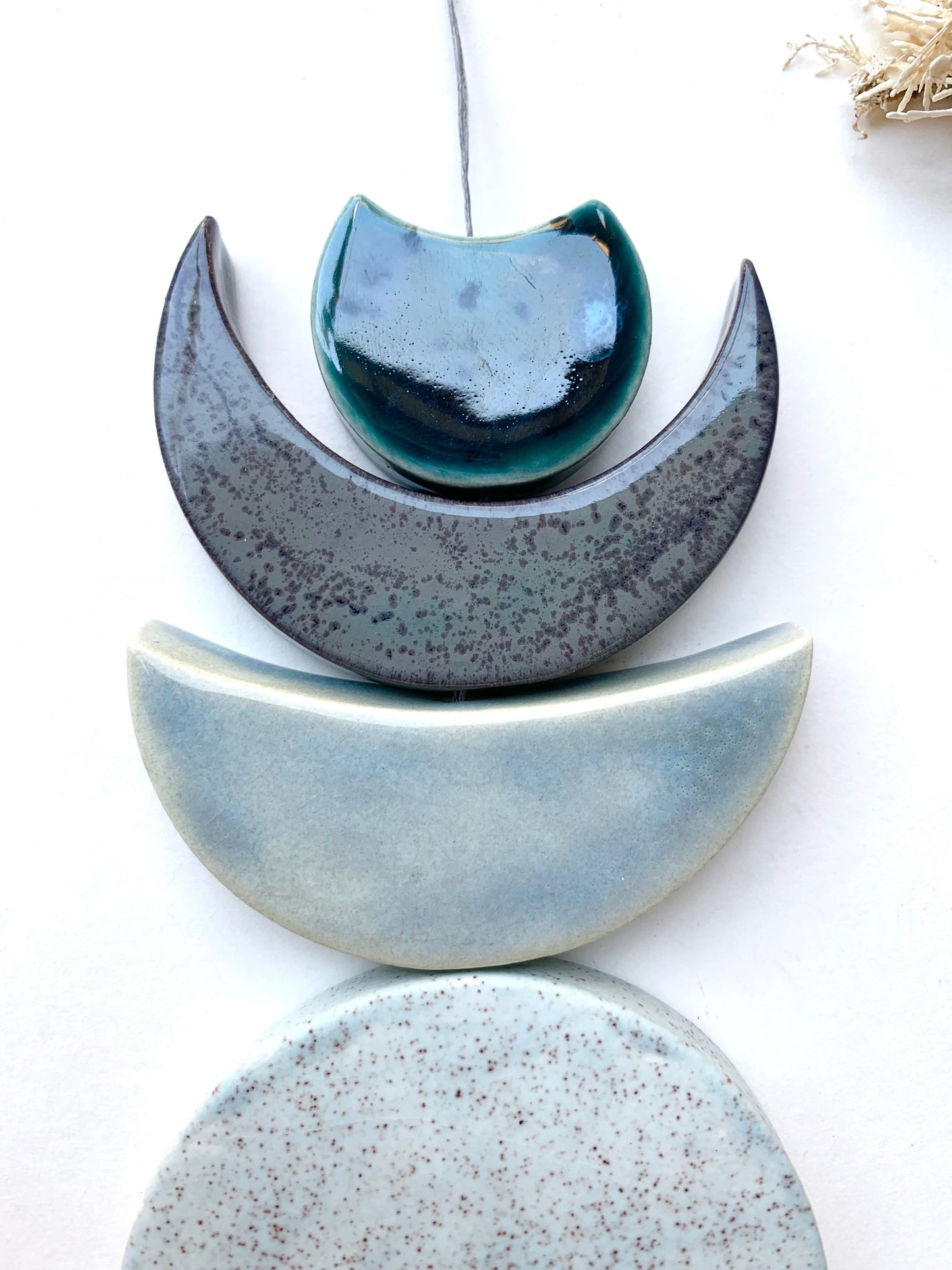 sold - one of a kind 'sea foam moons' ceramic piece