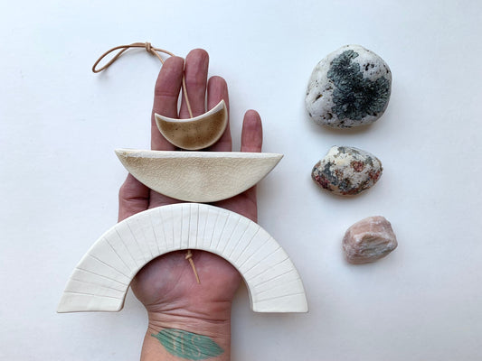 sold - 'radiance' - white rainbow temple one of a kind hanging