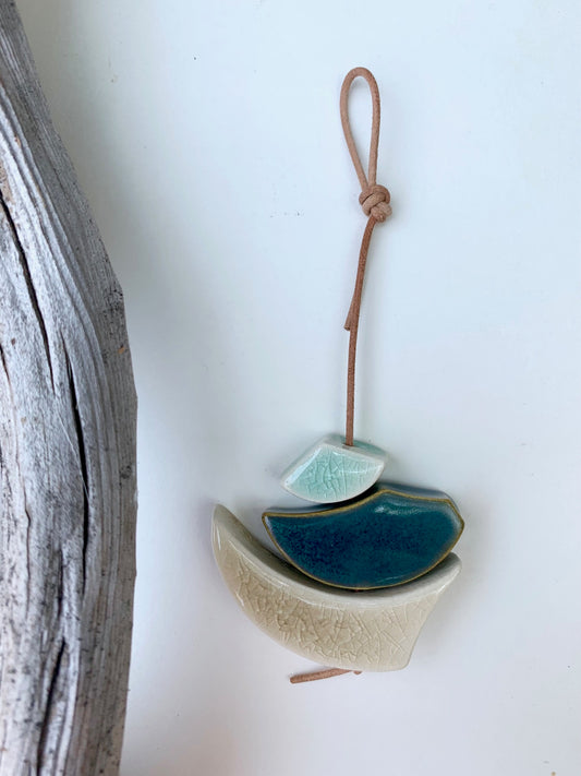 sold - one of a kind 'hepworth' sculptural hanging piece