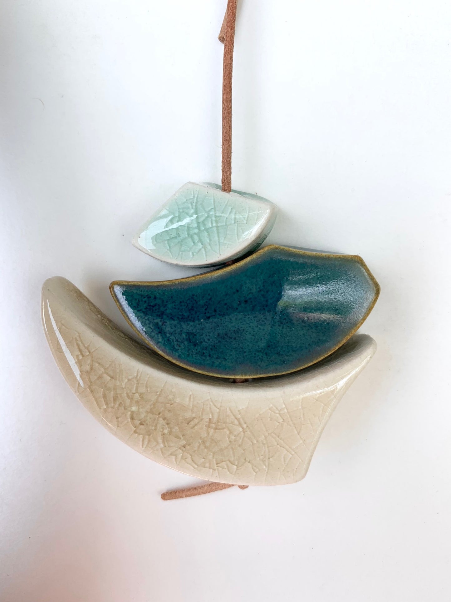 sold - one of a kind 'hepworth' sculptural hanging piece