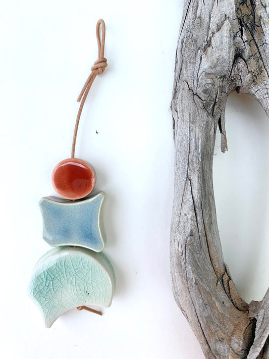 sold - one of a kind 'hepworth' sculptural hanging piece