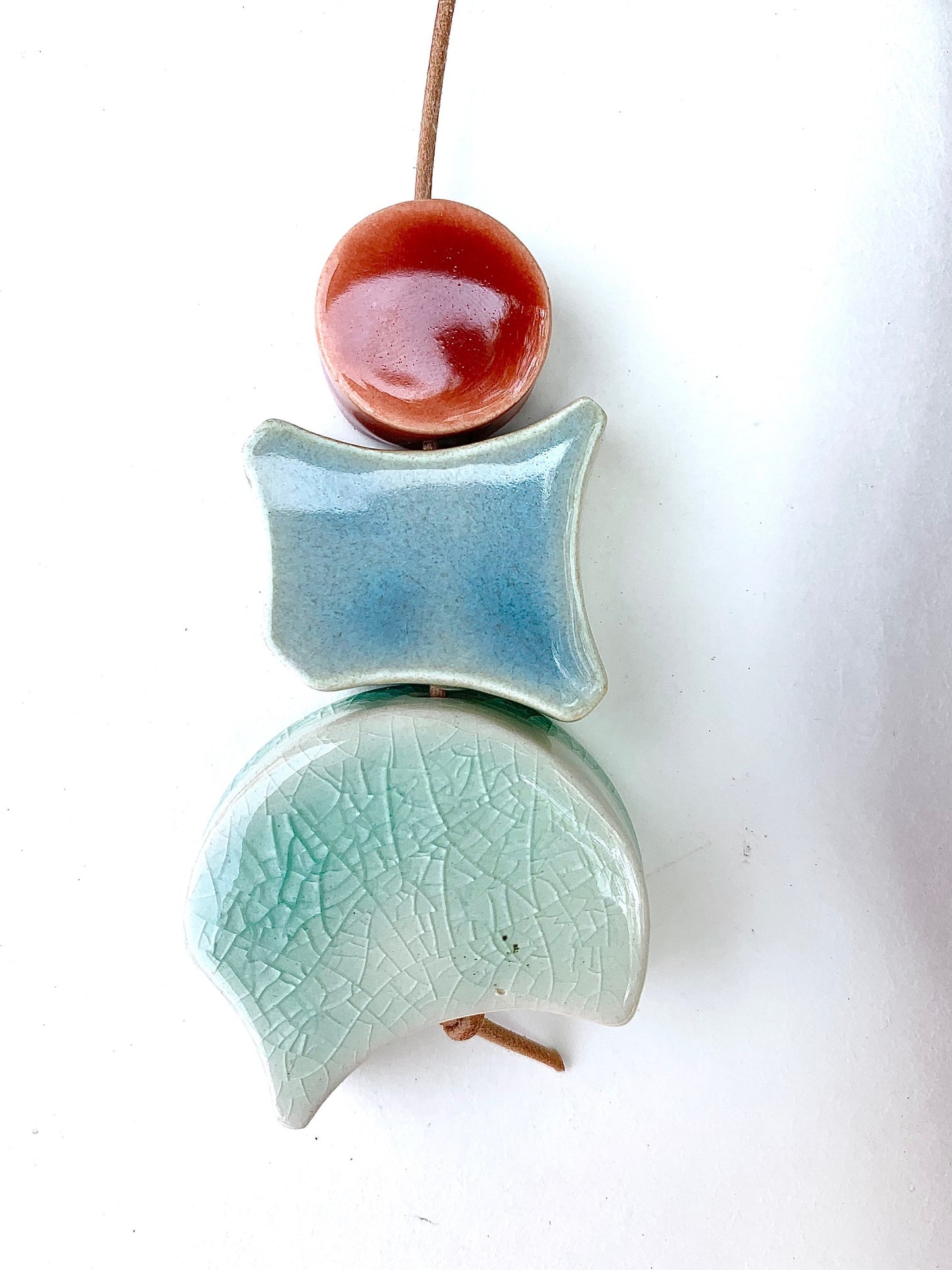 sold - one of a kind 'hepworth' sculptural hanging piece