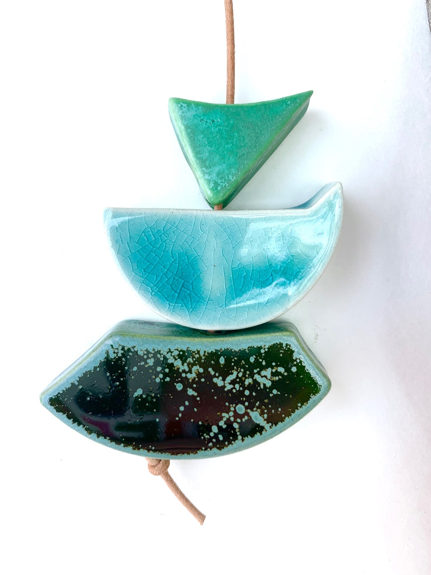 sold - one of a kind 'hepworth' sculptural hanging piece