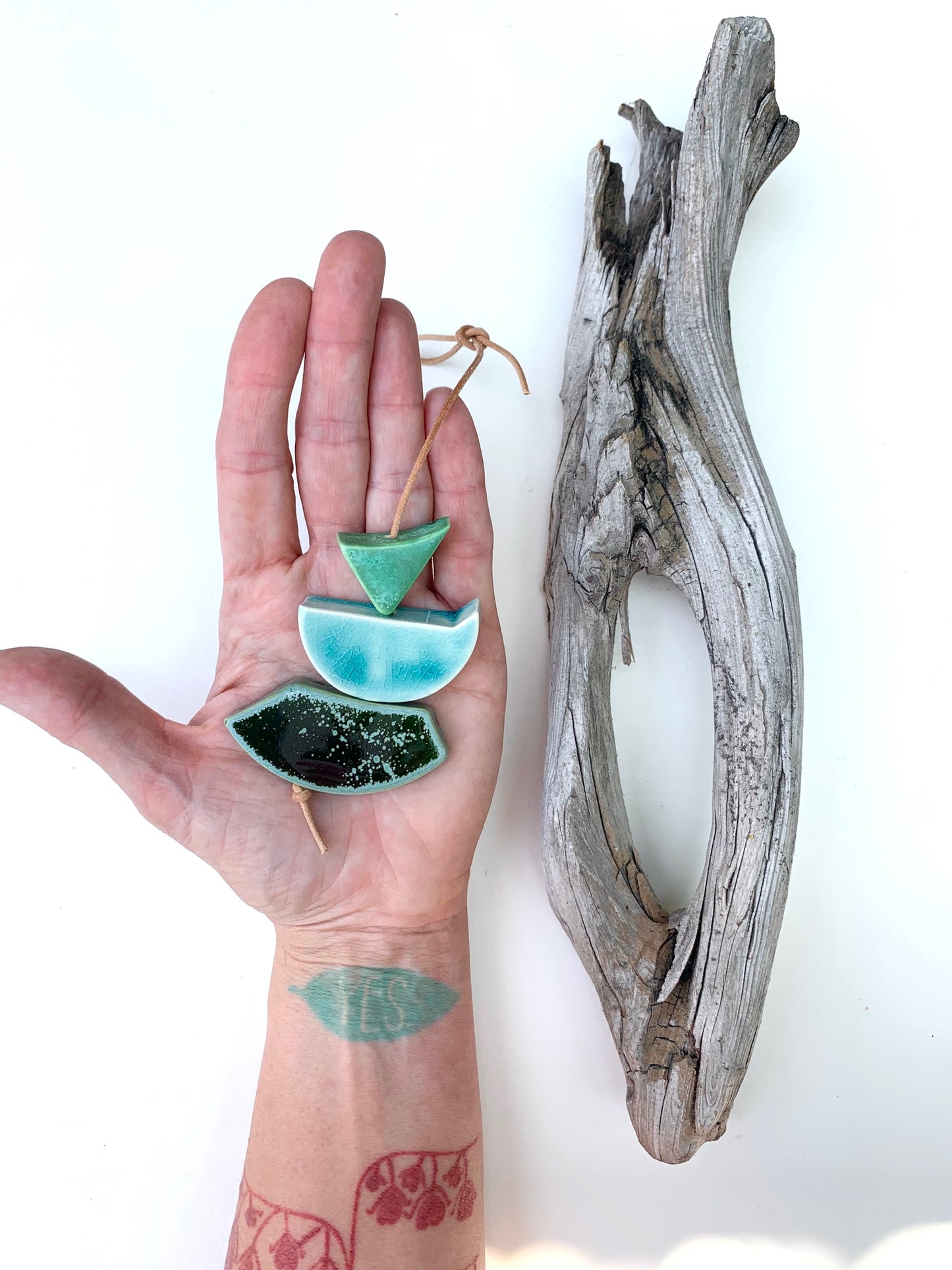 sold - one of a kind 'hepworth' sculptural hanging piece