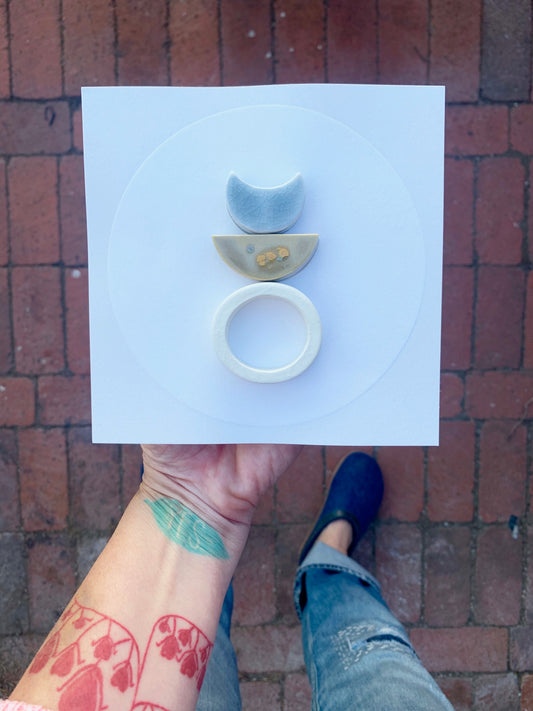 sold - one of a kind, symbiotic ceramic wall square piece