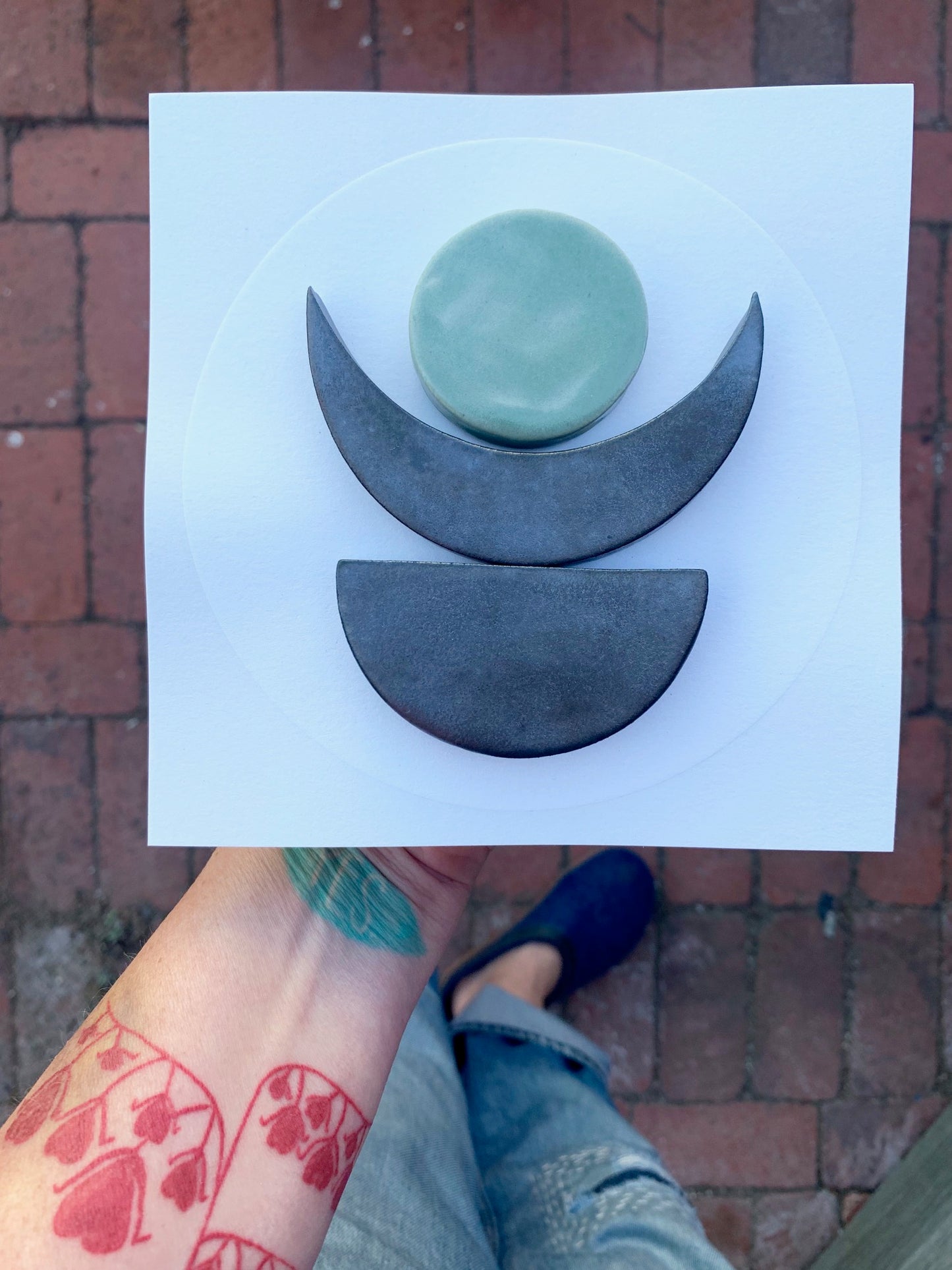 sold - one of a kind, symbiotic ceramic piece; square