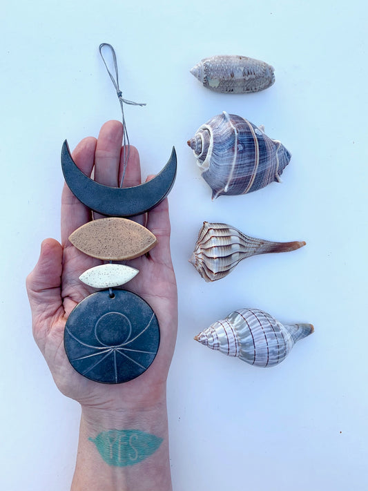 sold - one of a kind 'tidal child' hanging piece