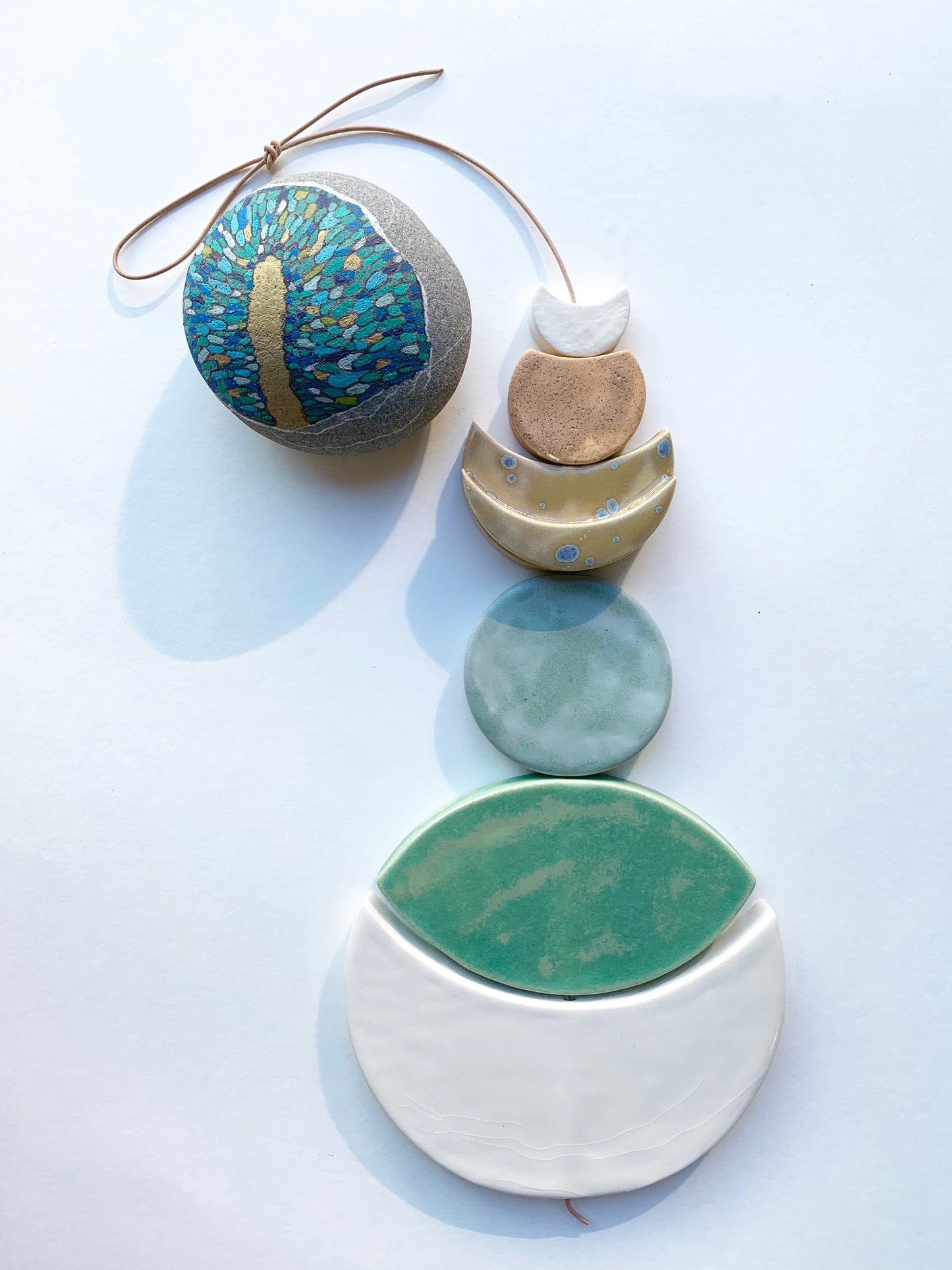 sold - one of a kind 'circles of life' moon hanging