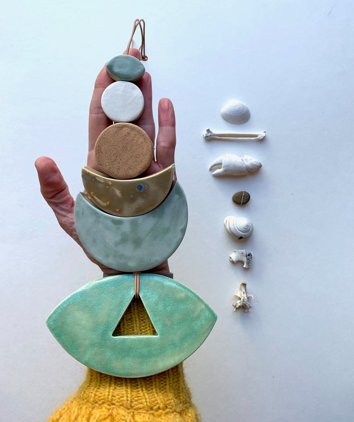 sold - one of a kind 'circles of life' moon hanging