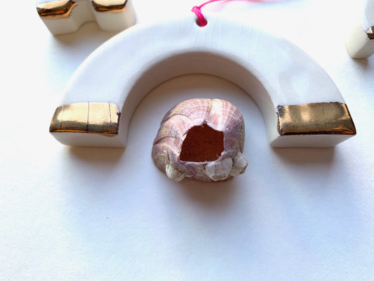 white & gold rainbow pair; ornament wall hanging set