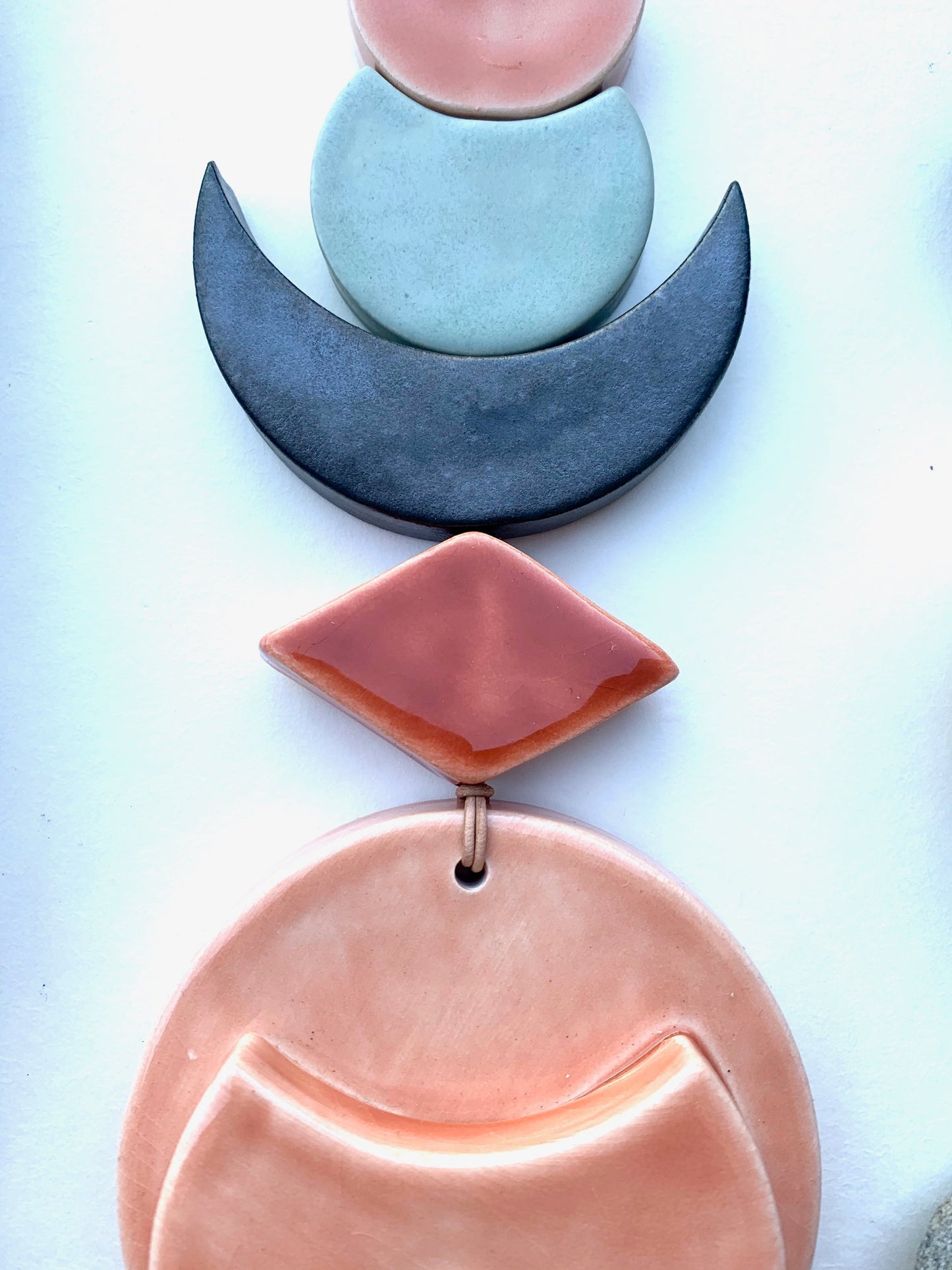 SOLD - one of a kind 'circles of life' moon wall piece