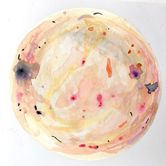 sold - 'aurora borealis' watercolor moon