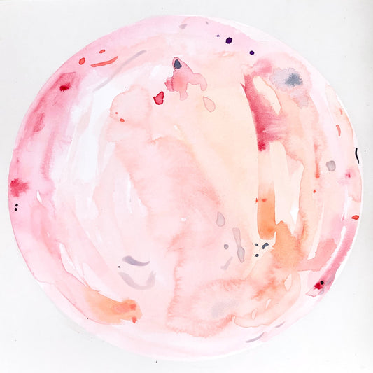 sold - 'aurora borealis' watercolor moon