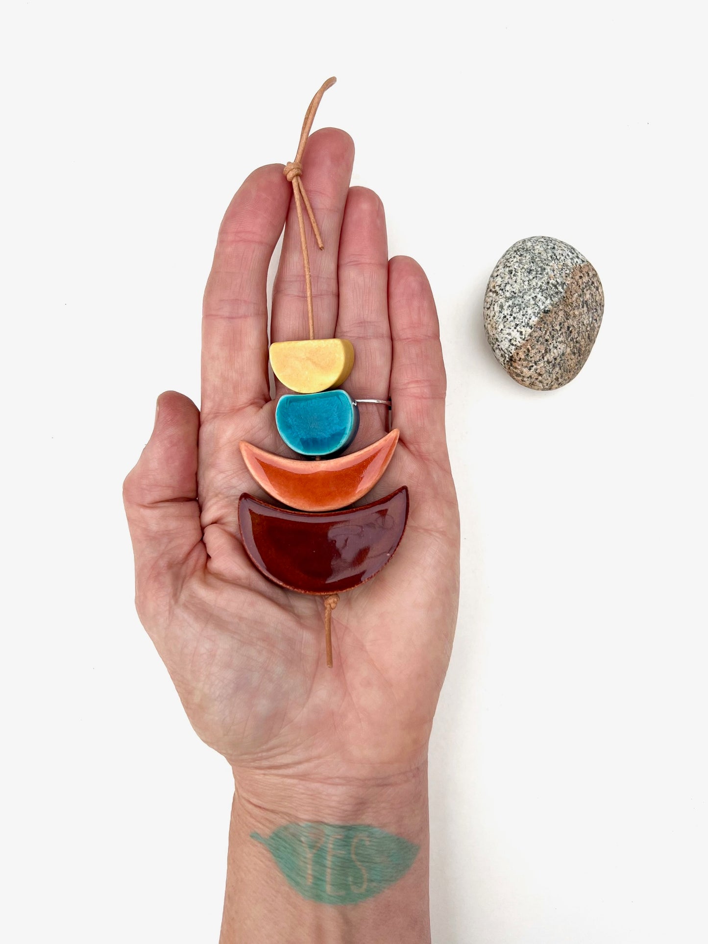 one of a kind 'hepworth' sculptural wall hanging piece