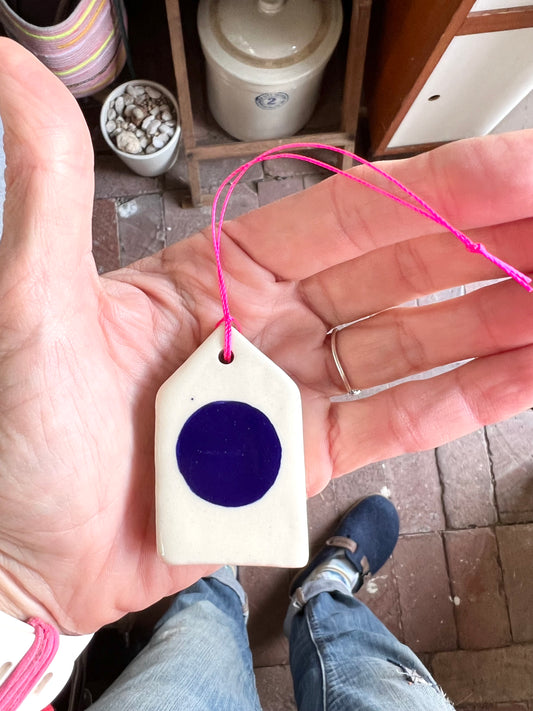 cobalt perfect circle home ornament hanging