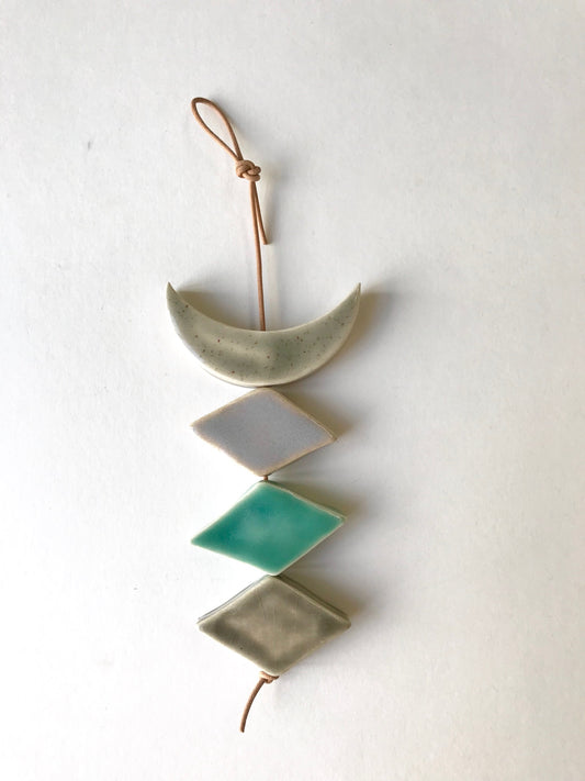 sold - petite one of a kind, desert rising ceramic wall piece