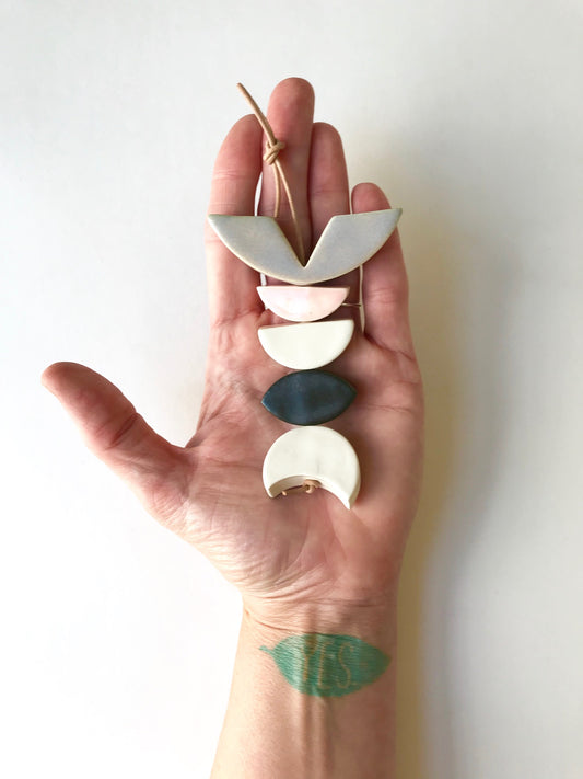 sold - petite one of a kind, desert rising ceramic hanging