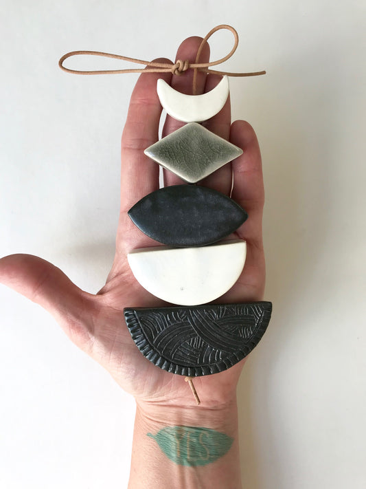 sold - one of a kind, desert rising ceramic wall piece