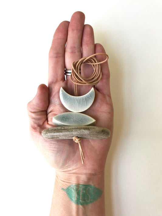 SOLD - 'infinite & ideal' moon meets ocean, one of a kind wearable piece