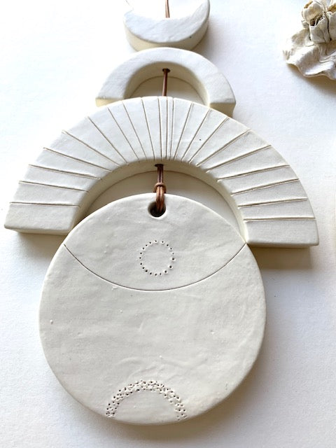 sold - "infinity hanging for the cosmic heart" ceramic wall piece