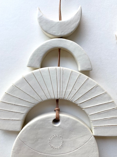 sold - "infinity hanging for the cosmic heart" ceramic wall piece