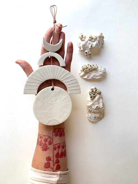 sold - "infinity hanging for the cosmic heart" ceramic wall piece