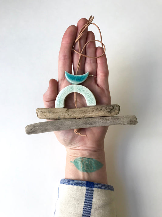 SOLD - 'infinite & ideal' moon meets ocean, one of a kind wearable piece