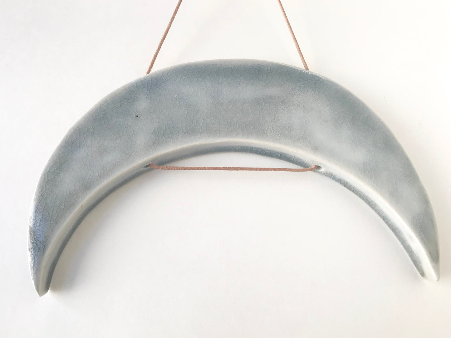 sold - ‘faithful moon’ one of a kind silver sea crackle moon hanging