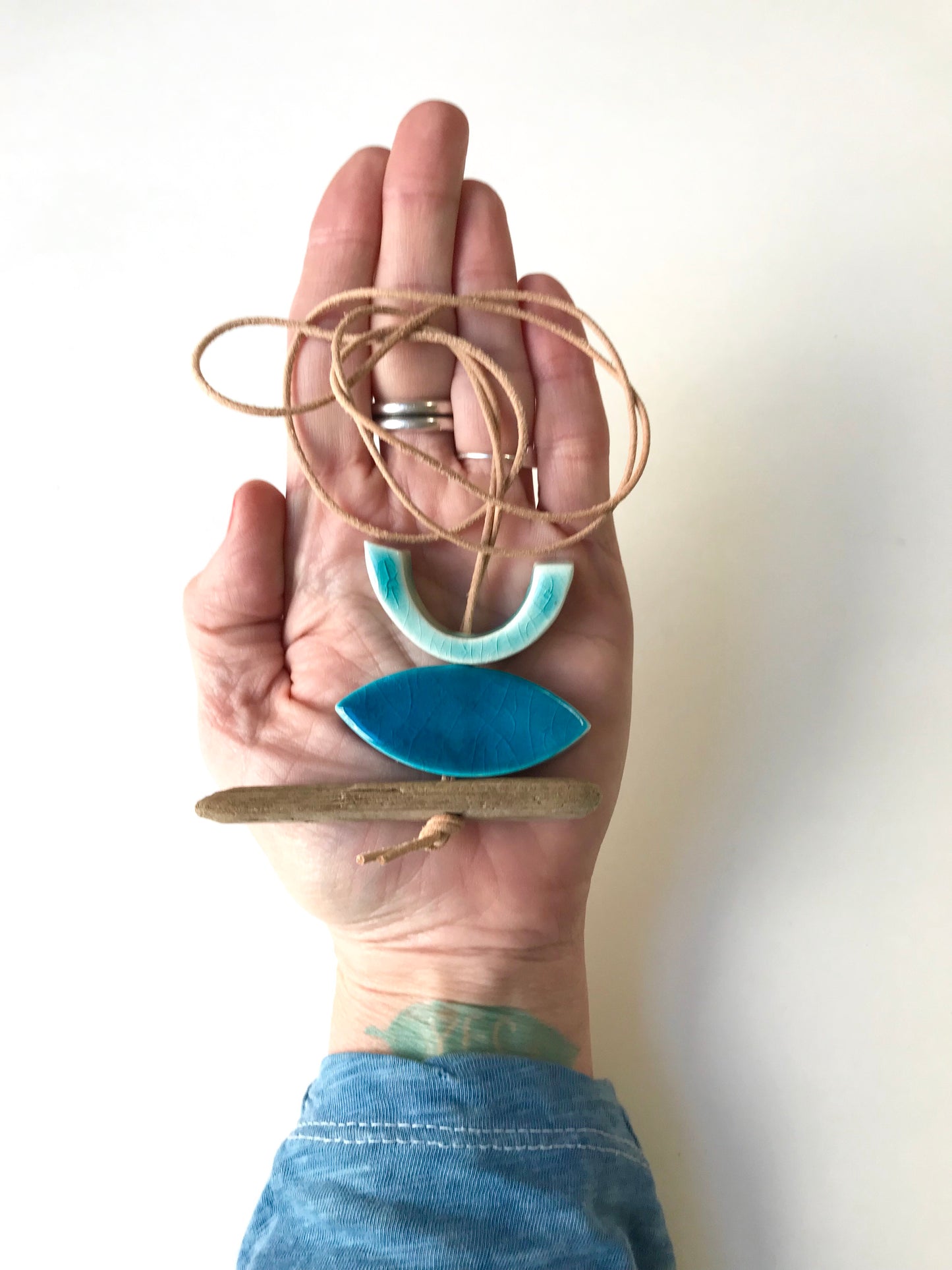 SOLD - 'infinite & ideal' moon meets ocean, one of a kind wearable piece
