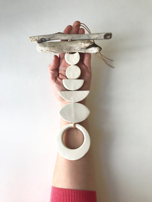 sold - ‘you are the moon, dear one, & i the sea’ one of a kind matte white hanging