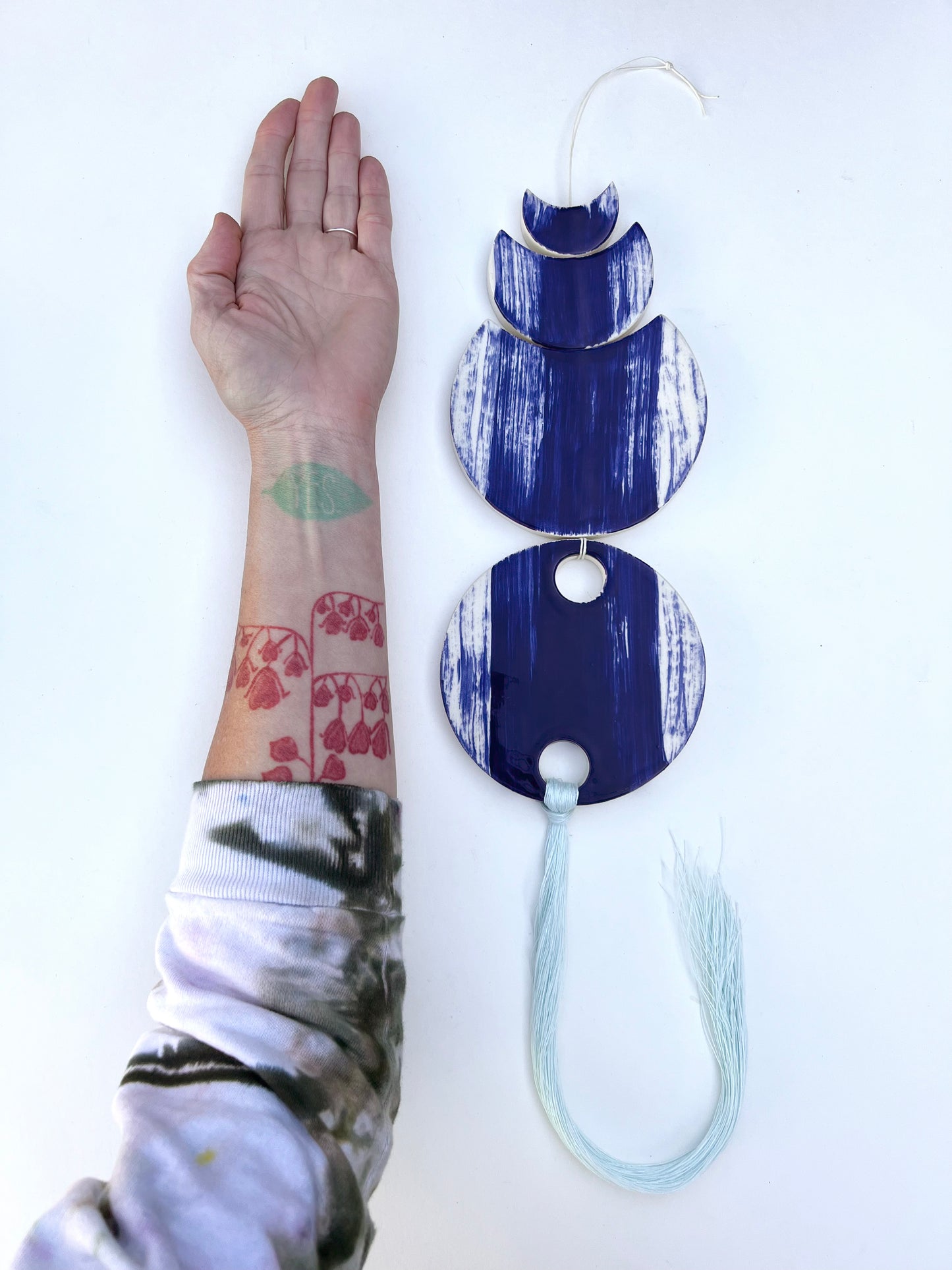 one of a kind ‘the ocean blue' ceramic wall hanging piece