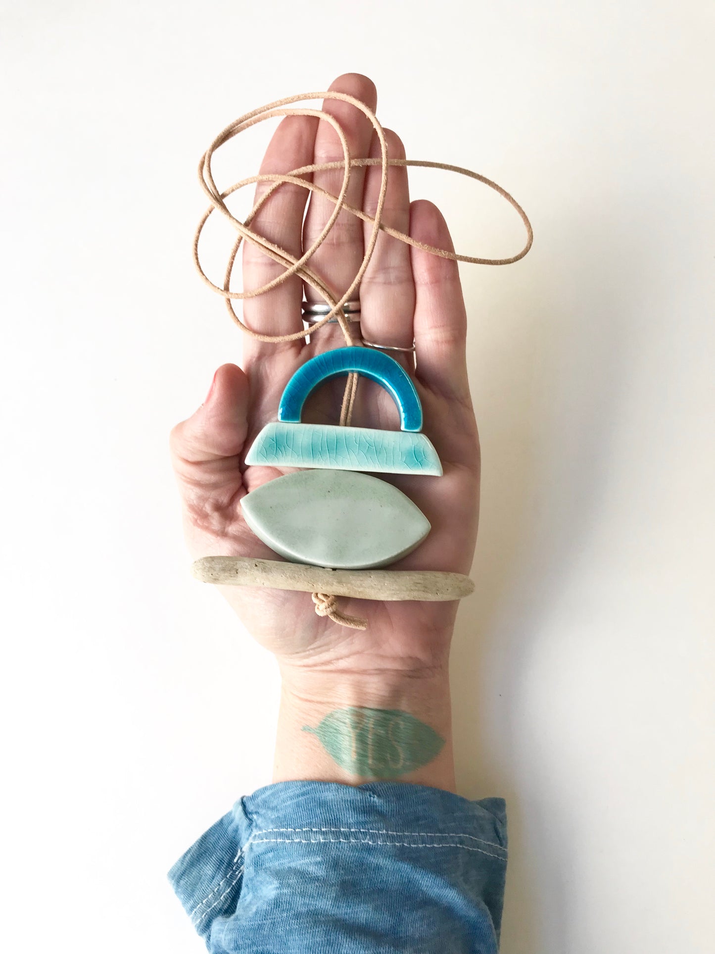 sold - 'infinite & ideal' moon meets ocean one of a kind wearable piece