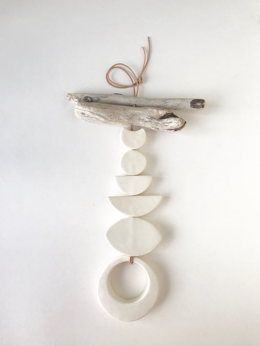 sold - ‘you are the moon, dear one, & i the sea’ one of a kind matte white hanging