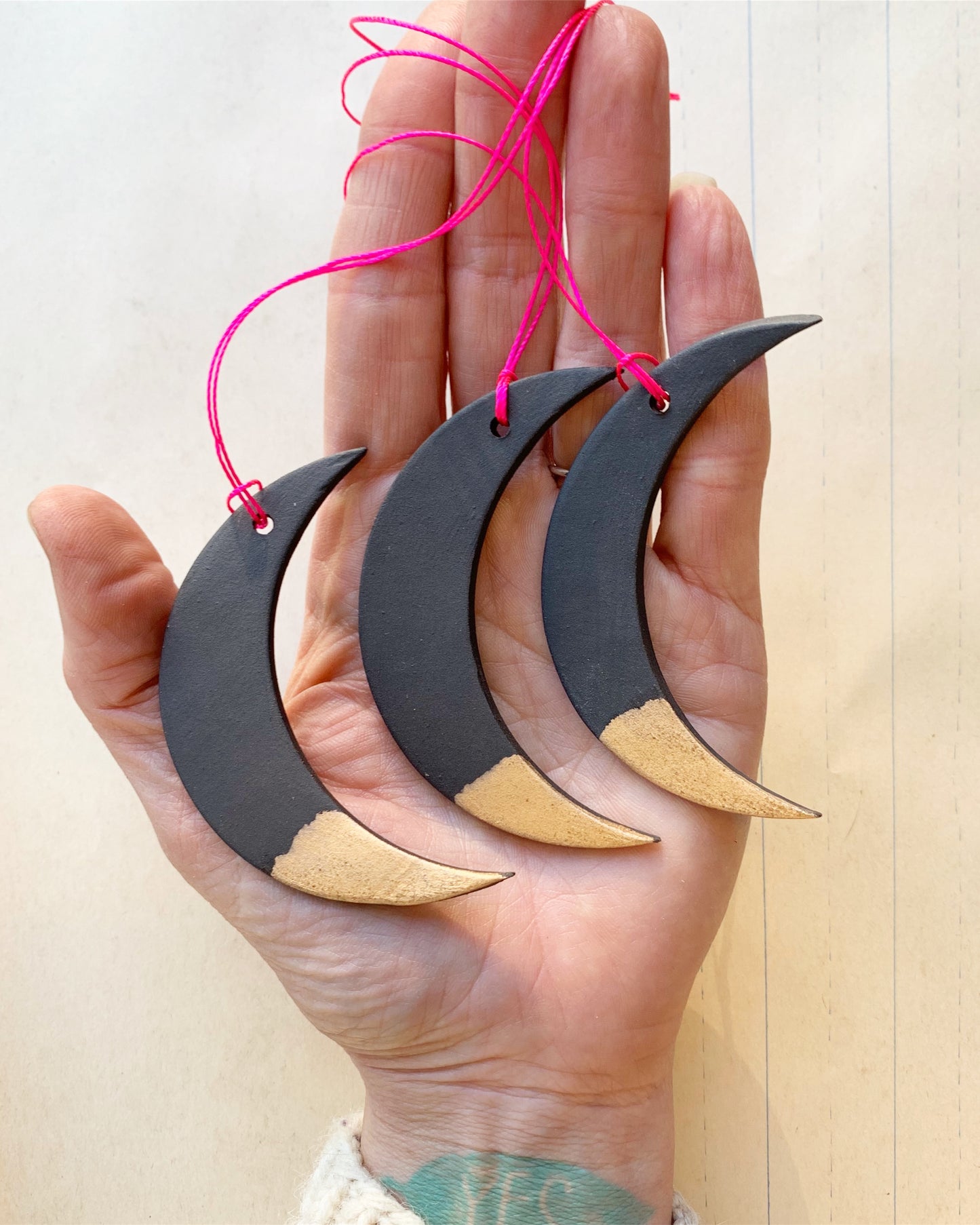 sold out - black gold dipped moons