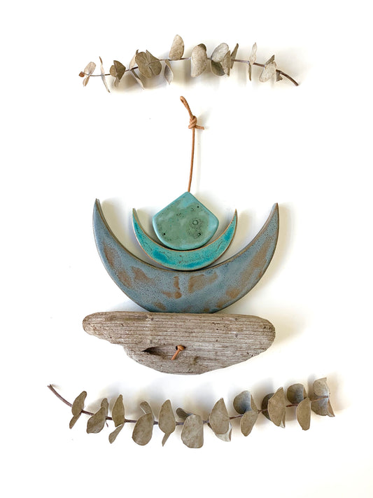 sold - ‘moon meets ocean’ one of a kind hanging