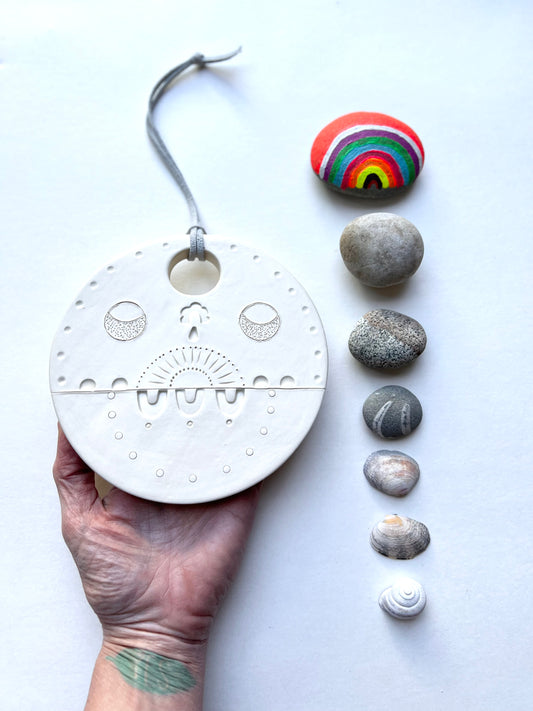 *on view at 'parts peculiar' gallery* 'footpath to peace' -  contemplation & peace one of a kind wall hanging plaque