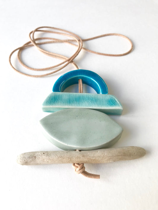 sold - 'infinite & ideal' moon meets ocean one of a kind wearable piece