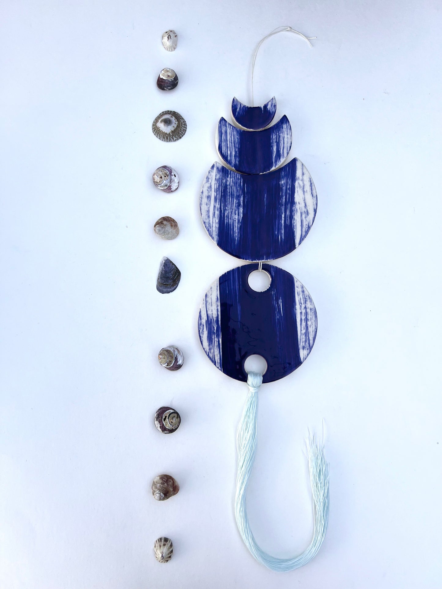 one of a kind ‘the ocean blue' ceramic wall hanging piece