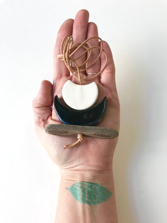 SOLD - 'infinite & ideal' moon meets ocean, one of a kind wearable piece