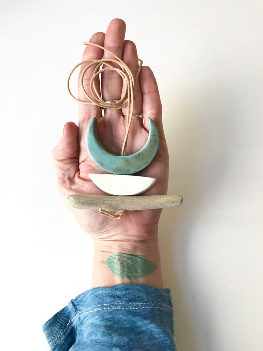 sold - 'infinite & ideal' moon meets ocean wearable piece
