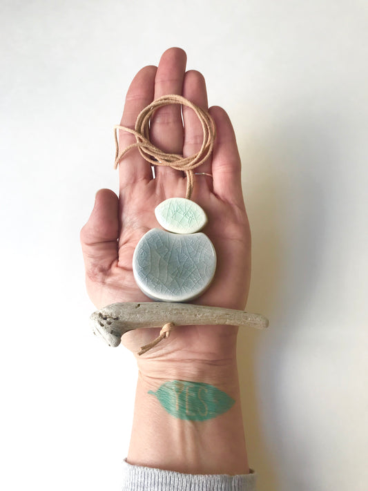 sold - 'infinite & ideal' moon meets ocean, one of a kind wearable piece