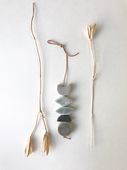 sold - one of a kind, desert rising ceramic hanging